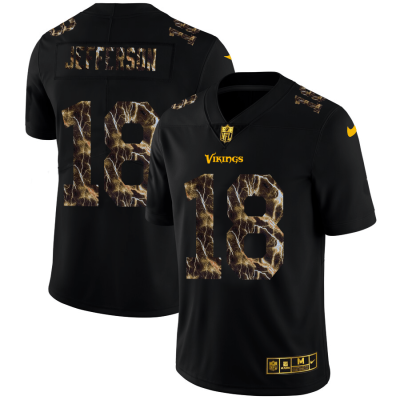 Minnesota Vikings #18 Justin Jefferson Black Nike Flocked Lightning Vapor Limited NFL Jersey