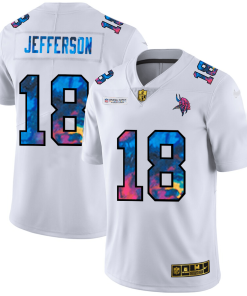 Minnesota Vikings #18 Justin Jefferson White Nike Multi-Color 2020 NFL Crucial Catch Limited NFL Jersey