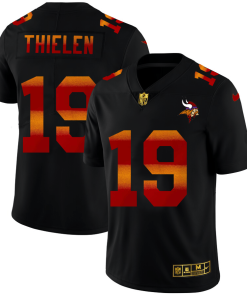 Minnesota Vikings #19 Adam Thielen Black Nike Red Orange Stripe Vapor Limited NFL Jersey