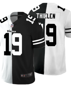 Minnesota Vikings #19 Adam Thielen Black V White Peace Split Nike Vapor Untouchable Limited NFL Jersey