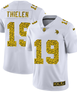 Minnesota Vikings #19 Adam Thielen Nike Flocked Leopard Print Vapor Limited NFL Jersey White