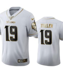 Minnesota Vikings #19 Adam Thielen Nike White Golden Edition Vapor Limited NFL 100 Jersey