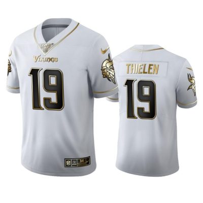 Minnesota Vikings #19 Adam Thielen Nike White Golden Edition Vapor Limited NFL 100 Jersey