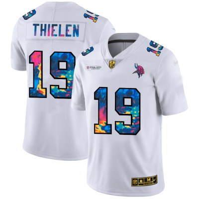 Minnesota Vikings #19 Adam Thielen White Nike Multi-Color 2020 NFL Crucial Catch Limited NFL Jersey