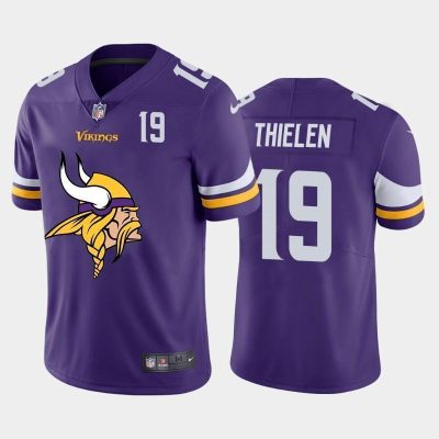 Minnesota Vikings #19 Adam Thielen Purple Nike Big Team Logo Player Vapor Limited NFL Jersey