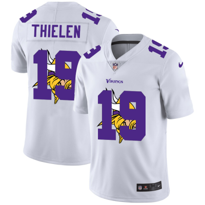 Minnesota Vikings #19 Adam Thielen White Nike Team Logo Dual Overlap Limited NFL Jersey