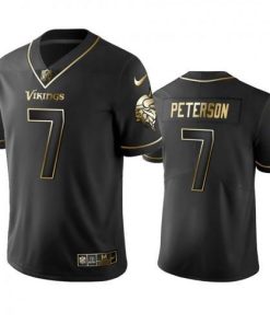 Minnesota Vikings #7 Patrick Peterson Stitched NFL Vapor Untouchable Limited Black Golden Jersey