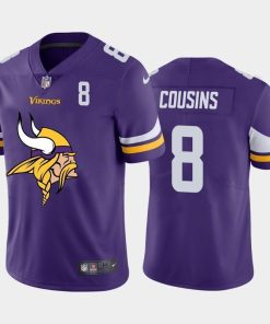 Minnesota Vikings #8 Kirk Cousins Purple Nike Big Team Logo Player Vapor Limited NFL Jersey