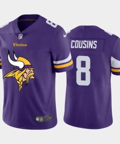 Minnesota Vikings #8 Kirk Cousins Purple Nike Big Team Logo Vapor Limited NFL Jersey