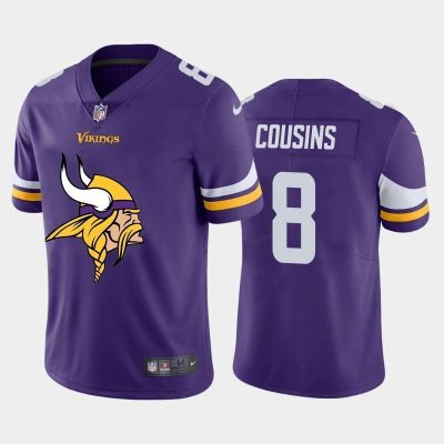 Minnesota Vikings #8 Kirk Cousins Purple Nike Big Team Logo Vapor Limited NFL Jersey