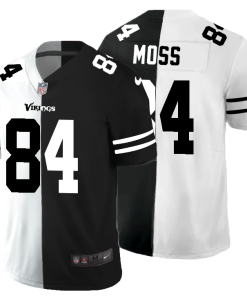 Minnesota Vikings #84 Randy Moss Black V White Peace Split Nike Vapor Untouchable Limited NFL Jersey