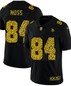 Minnesota Vikings #84 Randy Moss Nike Leopard Print Fashion Vapor Limited NFL Jersey Black