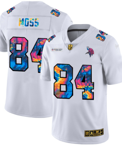 Minnesota Vikings #84 Randy Moss White Nike Multi-Color 2020 NFL Crucial Catch Limited NFL Jersey