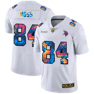 Minnesota Vikings #84 Randy Moss White Nike Multi-Color 2020 NFL Crucial Catch Limited NFL Jersey