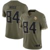 Minnesota Vikings #84 Randy Moss Nike 2022 Salute To Service Limited Jersey - Olive