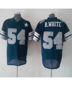 Mitchell & Ness Dallas Cowboys #54 Randy White Blue With 25th Patch Stitched Throwback NFL Jersey