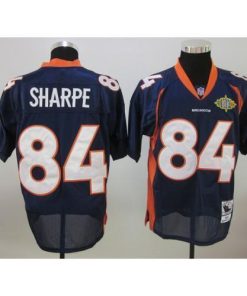 Mitchell & Ness Denver Broncos #84 Shannon Sharpe Blue With Super Bowl Patch Stitched NFL Jersey