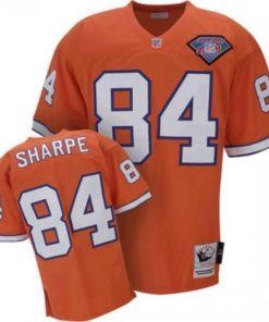 Mitchell & Ness Denver Broncos #84 Shannon Sharpe Orange Stitched Throwback NFL Jersey