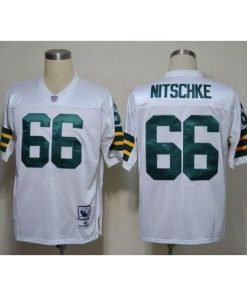 Mitchell & Ness Green Bay Packers #66 Ray Nitschke White Stitched Throwback Jersey