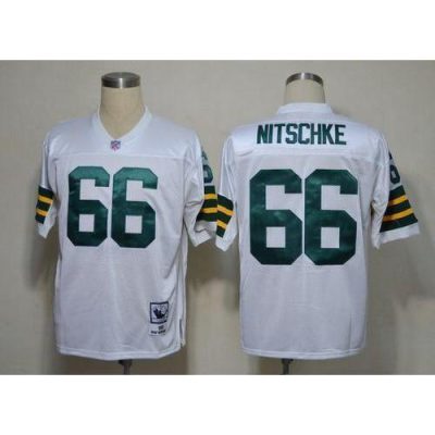 Mitchell & Ness Green Bay Packers #66 Ray Nitschke White Stitched Throwback Jersey