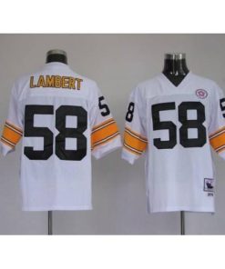 Mitchell & Ness Pittsburgh Steelers #58 Jack Lambert White Stitched Throwback NFL Jersey