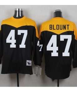 Mitchell And Ness 1967 Pittsburgh Steelers #47 Mel Blount Black/Yelllow Throwback Stitched NFL Jersey