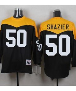 Mitchell And Ness 1967 Pittsburgh Steelers #50 Ryan Shazier Black/Yelllow Throwback Stitched NFL Jersey