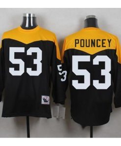 Mitchell And Ness 1967 Pittsburgh Steelers #53 Maurkice Pouncey Black/Yelllow Throwback Stitched NFL Jersey