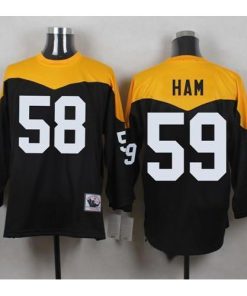 Mitchell And Ness 1967 Pittsburgh Steelers #59 Jack Ham Black/Yelllow Throwback Stitched NFL Jersey