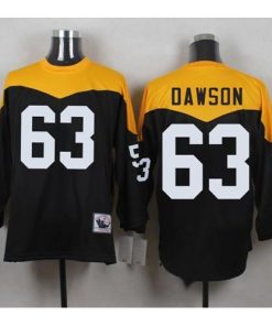Mitchell And Ness 1967 Pittsburgh Steelers #63 Dermontti Dawson Black/Yelllow Throwback Stitched NFL Jersey