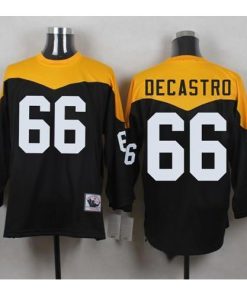Mitchell And Ness 1967 Pittsburgh Steelers #66 David DeCastro Black/Yelllow Throwback Stitched NFL Jersey