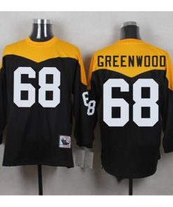 Mitchell And Ness 1967 Pittsburgh Steelers #68 L.C. Greenwood Black/Yelllow Throwback Stitched NFL Jersey