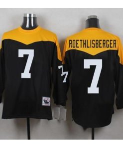 Mitchell And Ness 1967 Pittsburgh Steelers #7 Ben Roethlisberger Black/Yelllow Throwback Stitched NFL Jersey