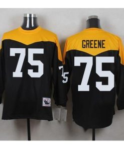 Mitchell And Ness 1967 Pittsburgh Steelers #75 Joe Greene Black/Yelllow Throwback Stitched NFL Jersey