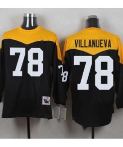Mitchell And Ness 1967 Pittsburgh Steelers #78 Alejandro Villanueva Black/Yelllow Throwback Stitched NFL Jersey