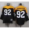 Mitchell And Ness 1967 Pittsburgh Steelers #92 James Harrison Black/Yelllow Throwback Stitched NFL Jersey