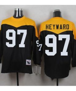 Mitchell And Ness 1967 Pittsburgh Steelers #97 Cameron Heyward Black/Yelllow Throwback Stitched NFL Jersey