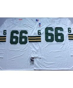 Mitchell And Ness 1969 Green Bay Packers #66 Ray Nitschke White Throwback Stitched Jersey