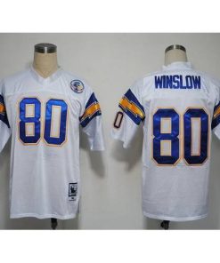 Mitchell And Ness 1984 Los Angeles Chargers #80 Kellen Winslow White Stitched NFL Jersey