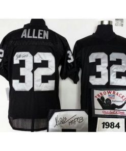 Mitchell And Ness Autographed Las Vegas Raiders #32 Marcus Allen Black Stitched Throwback NFL Jersey