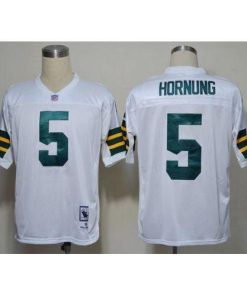 Mitchell And Ness Green Bay Packers #5 Paul Hornung White Stitched Jersey