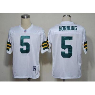 Mitchell And Ness Green Bay Packers #5 Paul Hornung White Stitched Jersey