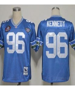 Mitchell And Ness Hall of Fame 2012 Seattle Seahawks #96 Cortez Kennedy Blue Stitched Throwback NFL Jersey