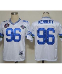 Mitchell And Ness Hall of Fame 2012 Seattle Seahawks #96 Cortez Kennedy White Stitched Throwback NFL Jersey