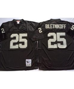 Mitchell And Ness Las Vegas Raiders #25 Fred Biletnikoff Black Throwback Stitched NFL Jersey