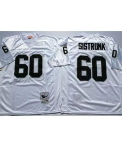 Mitchell And Ness Las Vegas Raiders #60 Otis Sistrunk White Throwback Stitched NFL Jersey