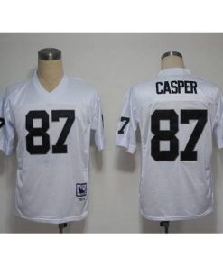 Mitchell And Ness Las Vegas Raiders #87 Dave Casper White Throwback Stitched NFL Jersey