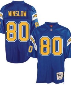 Mitchell And Ness Los Angeles Chargers #80 Kellen Winslow Blue Throwback Stitched NFL Jersey
