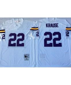 Mitchell And Ness Minnesota Vikings #22 Paul Krause White Throwback Stitched NFL Jersey