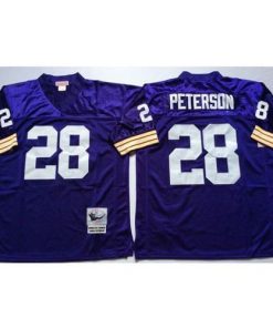 Mitchell And Ness Minnesota Vikings #28 Adrian Peterson Purple Throwback Stitched NFL Jersey